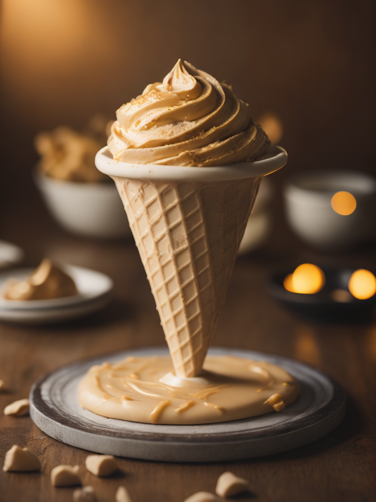 a big twist of Caramel sauce ice cream