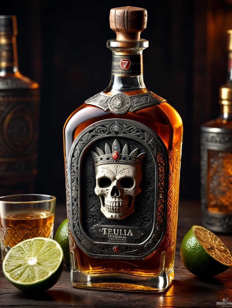 una botella de tequila llamado siete aztecas