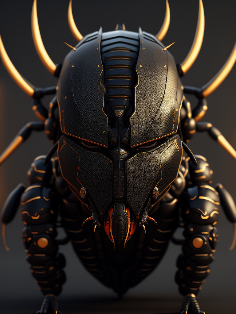 The black beetle, smooth soft skin, symmetrical, soft lighting, detailed, concept art, digital painting, looking into camera, all on playground stable diffusion 2.1 base model.