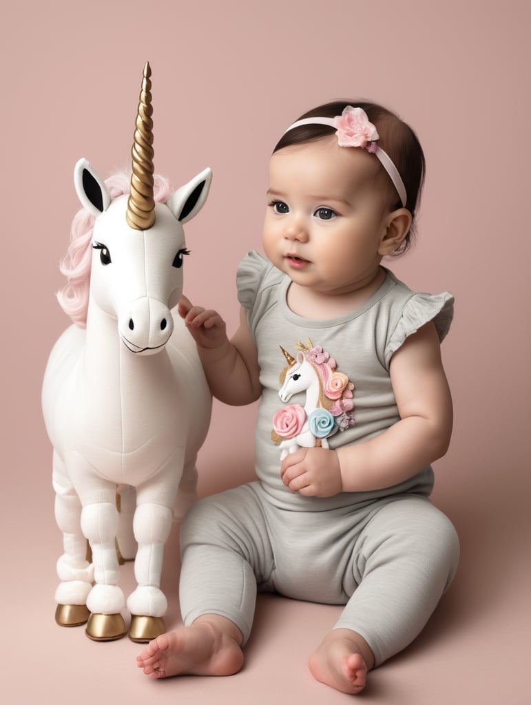 Baby girl with unicorn