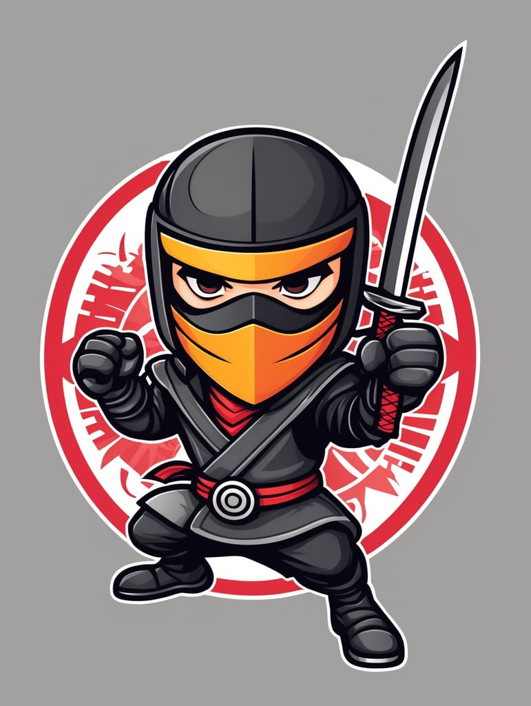 Ninja warrior mascot logo, black background, e-gaming, Gaming Logo, illustration, vector image