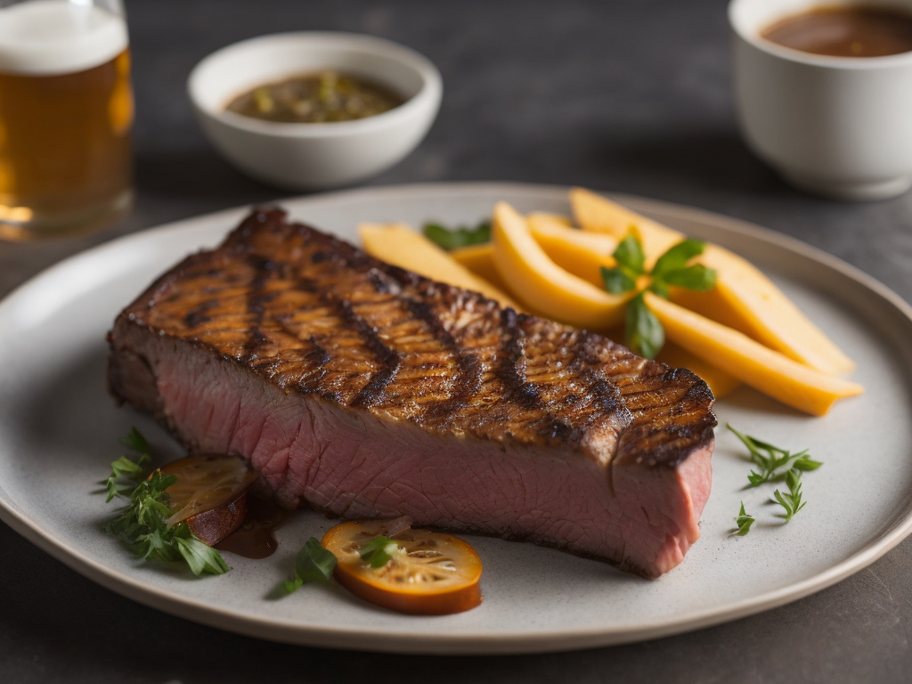 an appetizing grilled T-Bone Steak, rich textures, empty space around, textile, professional food photography, closeup detailed photo, studio lighting, perfect sharpness, white blurred background