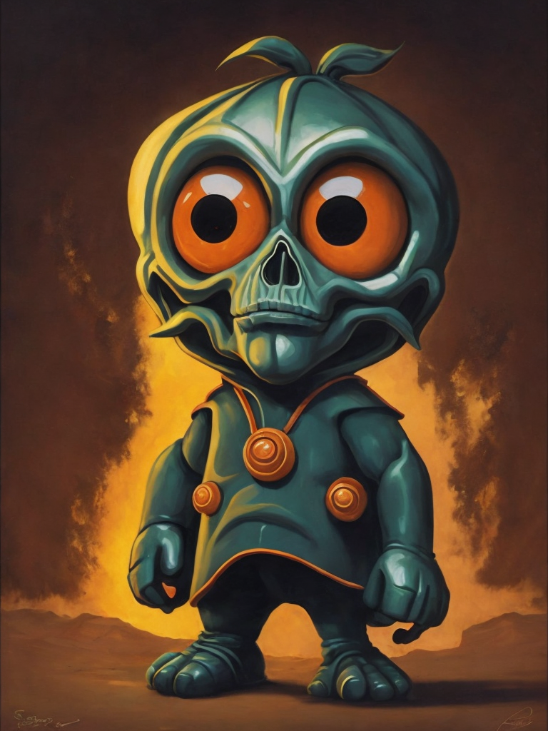 чебурашка, киберпанк style of Basil Gogos