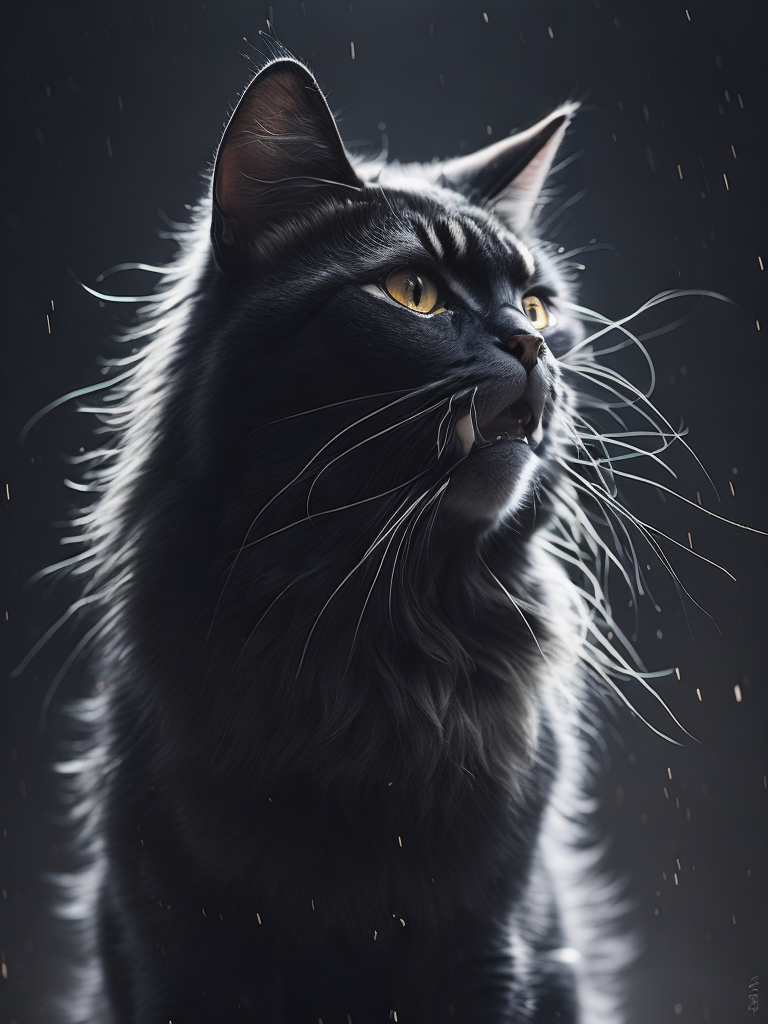 hyper-realistic, ultra-detailed of a black mainecoon cat with big explosions in the background, depth of field, sunlight fractal details, depth of field, HOF, hall of fame, apocalyptic environment, trending on Artstation, 64k, ultra-detailed, ultra-accurate detailed, surrealism, dark, dust, sparks