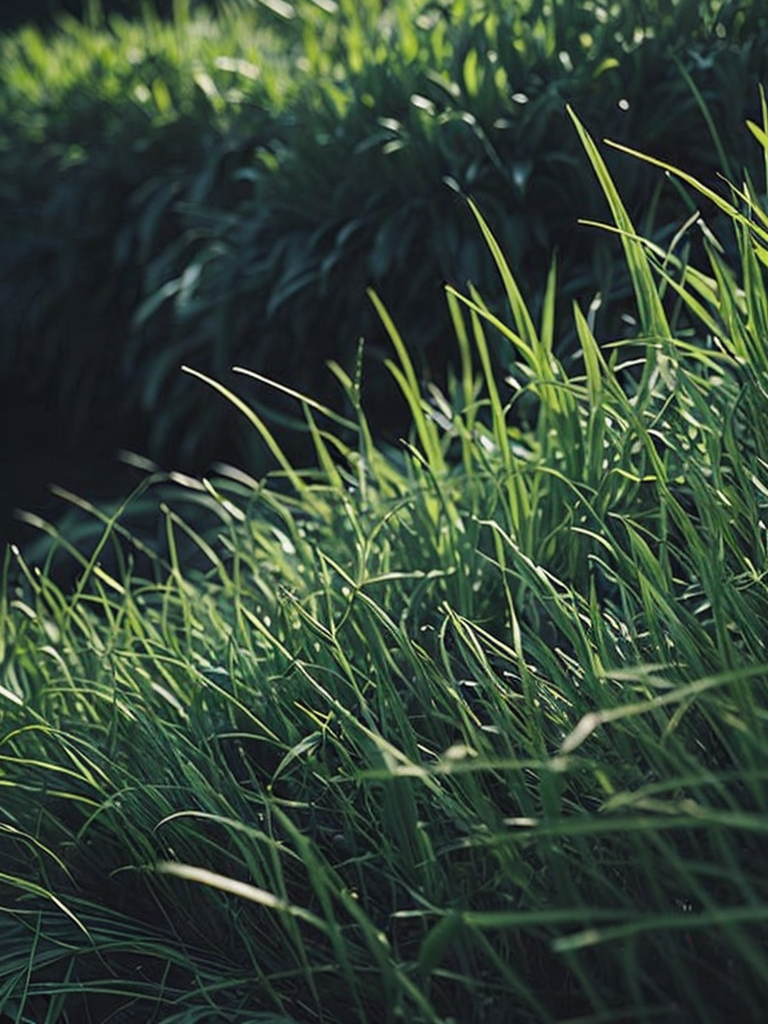 macro photo of a green grass