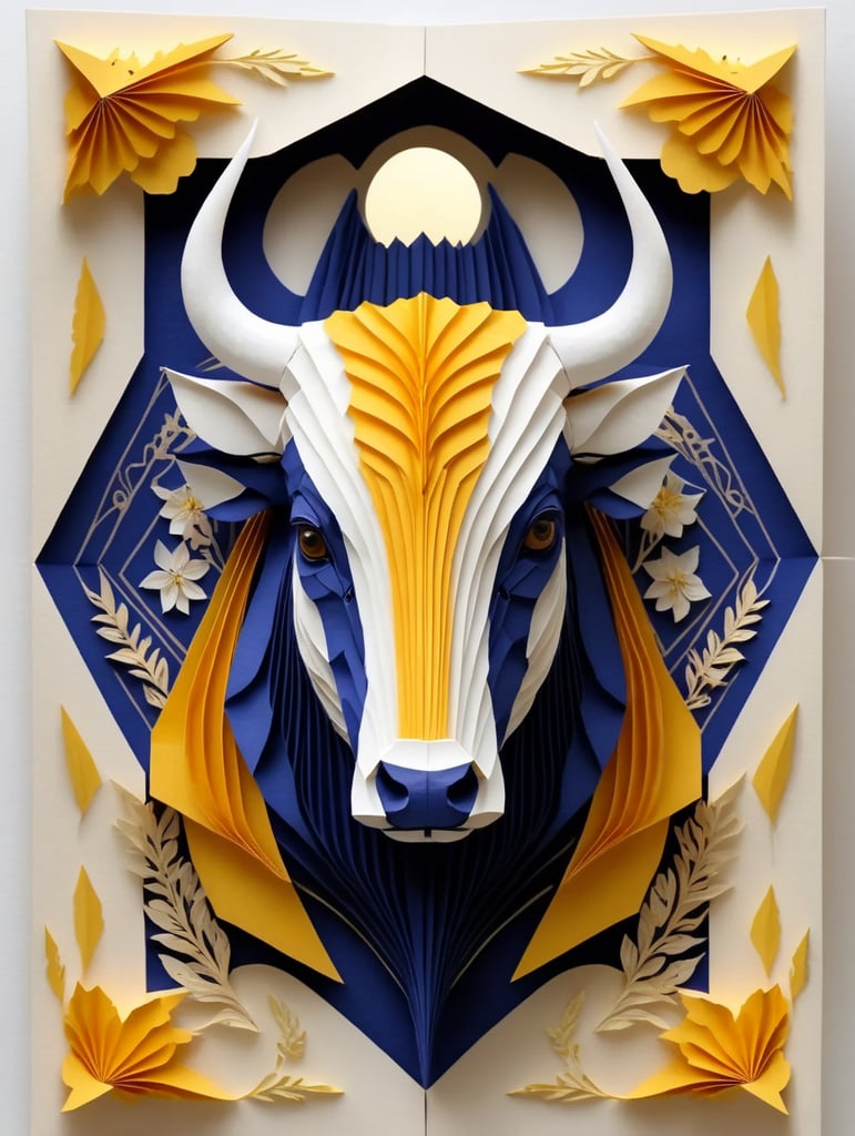 BULL's head like an AE Waite tarot card