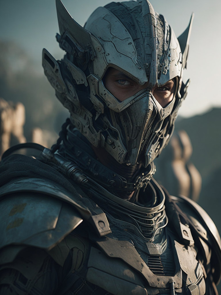 трансформер сайтама из кибер панка фон белый и синий