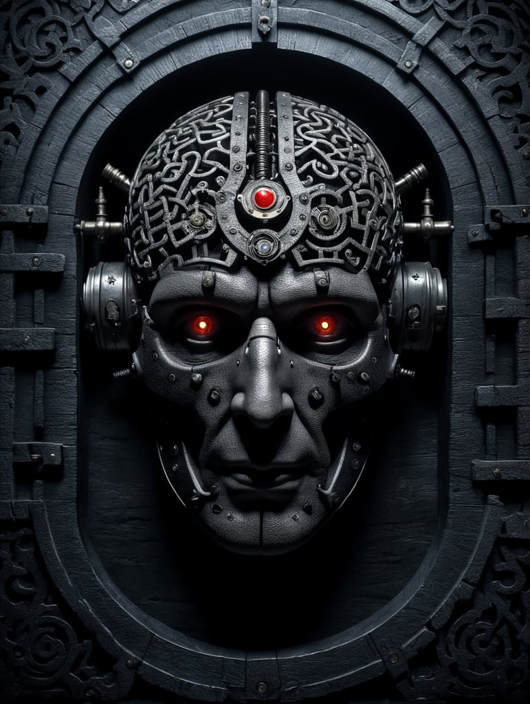 brain maze, handcrafted, steampunk style, medival