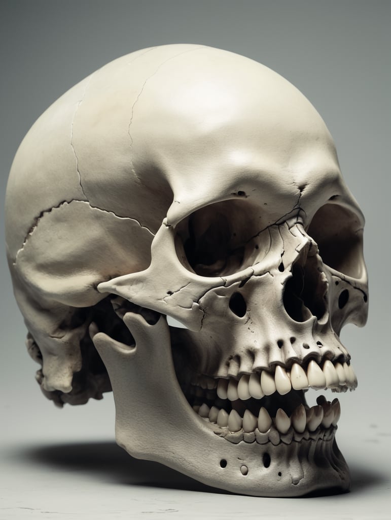 skull with unhinged jaw
