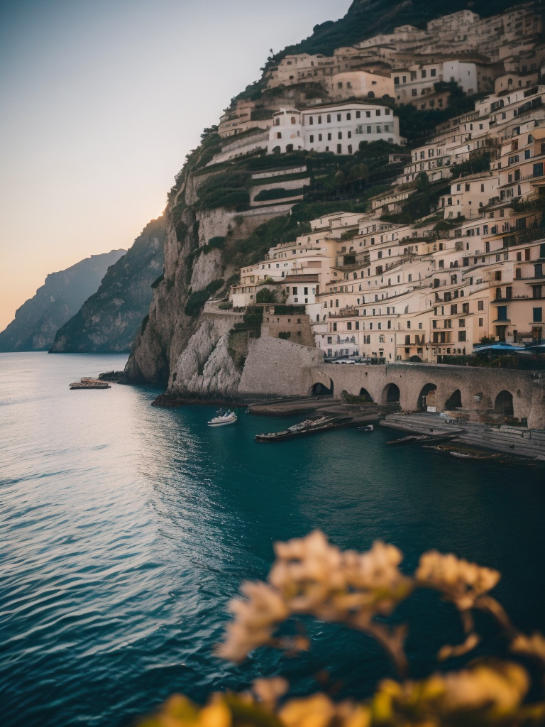 amalfi coast, Vibrant colors, High detail,