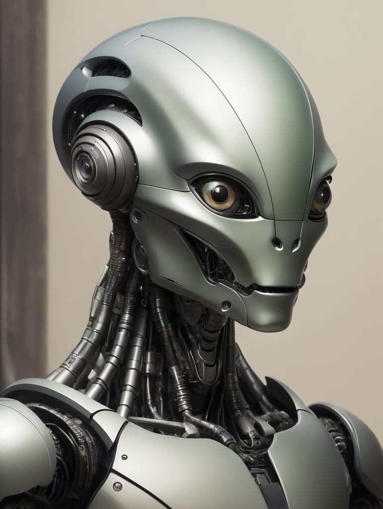 Half robot half alien real art