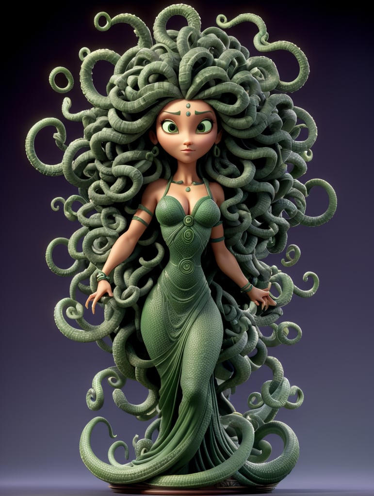 highly detailed full body of medusa