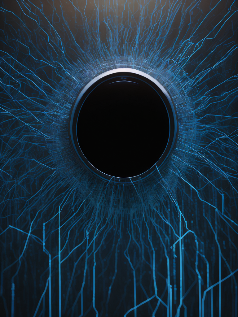 Background with cybersecurity theme, full of digital lines and codes. Color blue and gray. Subject of an anonymous hacker using phishing and virus through a computer portal.