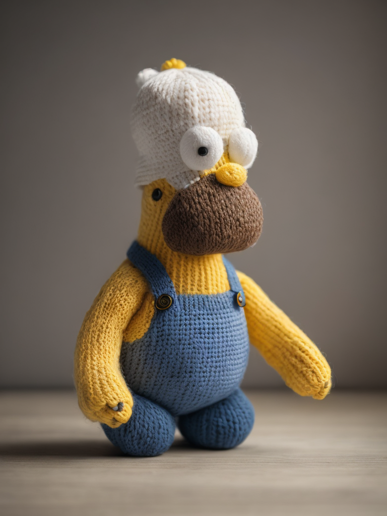 Homer Simpson as a knitted toy