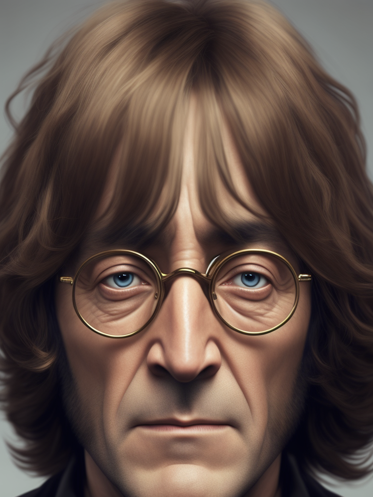 john lennon front view of face, photo realistic