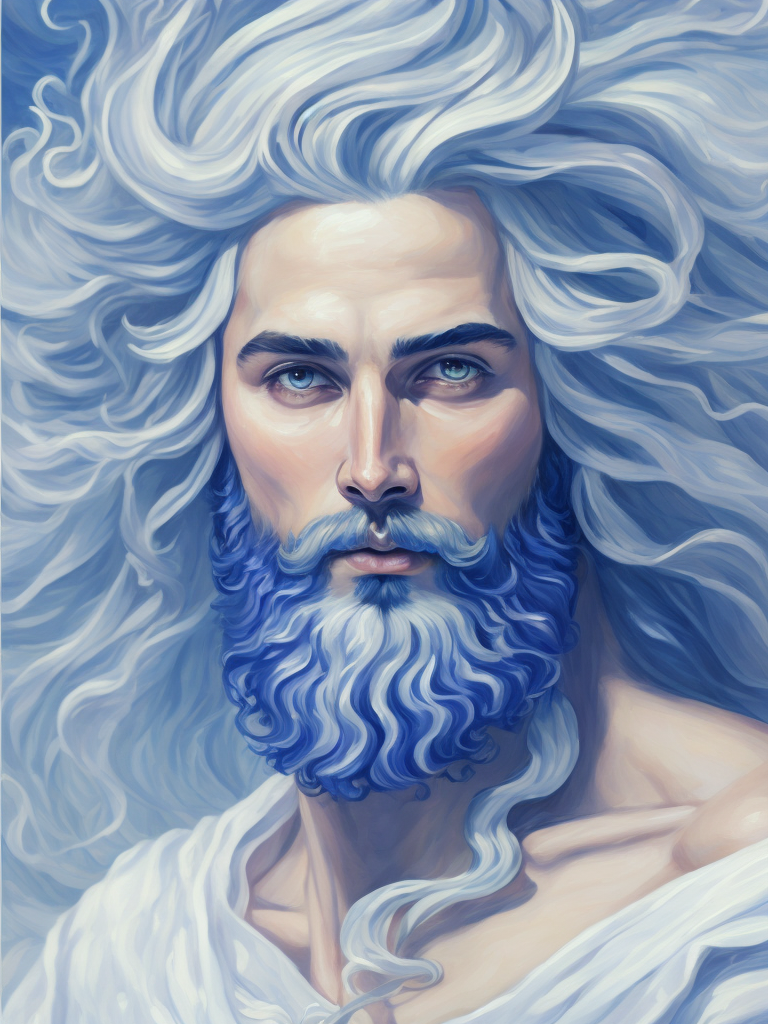 Neptune, oil on canvas, surrealism, neoclassicism, renaissance, hyper realistic, ultra detailed, cell shaded, 8k. minimalism, lenoid afremov style