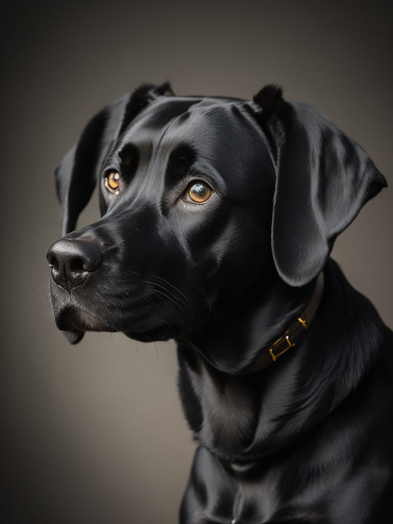 black dog on a black background