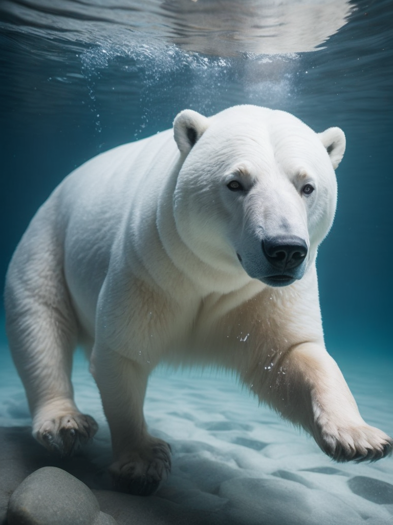 polarbear underwater, drift ice