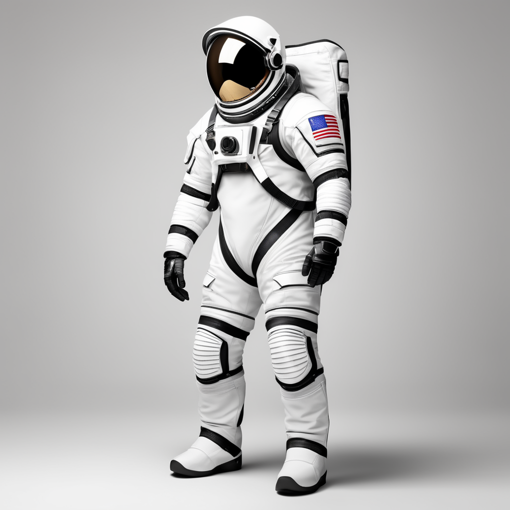 3d space suit on a white background with sharp edge, stand alone, clear, isolated on white background, center of the canvas