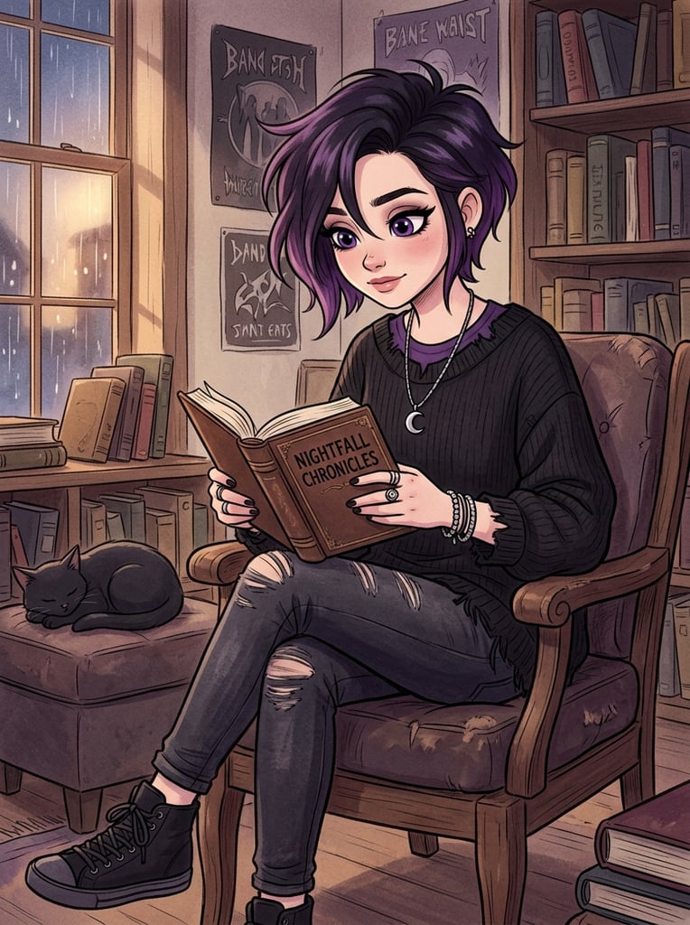 Emo girl that is beautiful light skin with purple eyes very attractive