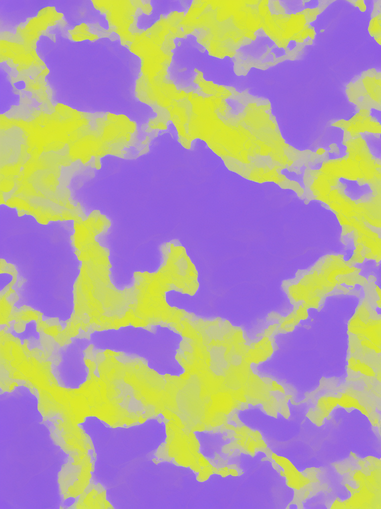 Two paint mixing texture, purple and yellow paint, pattern, background, top view, liquid