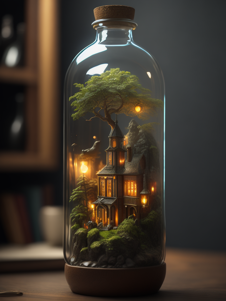 miniature world in the glass bottle