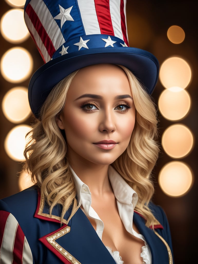 actress Hayden Panettiere in Uncle Sam costume