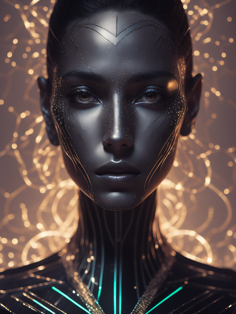 Mesmerizing Holographic face materials shimmer in motion, Photography in the style of Rankin