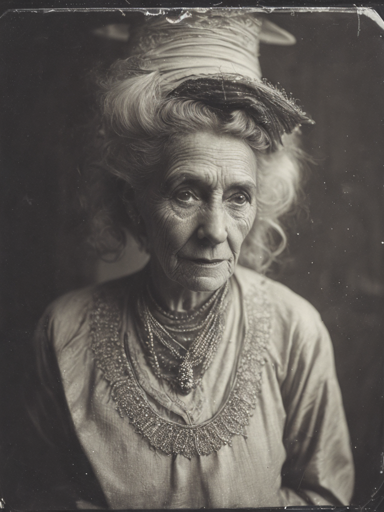 a wet plate photograph of a old witch