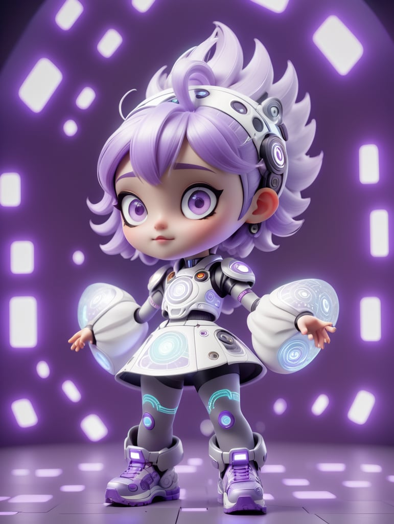 Fashion photography, pitch white slate grey lilac, full body view, head, arms, legs, feet, minimalism, smoked eye shadow, illuminated white qr code pattern, luminous eyes, opposing pattern background, vibrant color, misty aether cyberpunk clothing, close up view of head, fluctuating depth of field, ethereal lighting, backlighting, holga medium format camera, 4k, super realistic, cyber