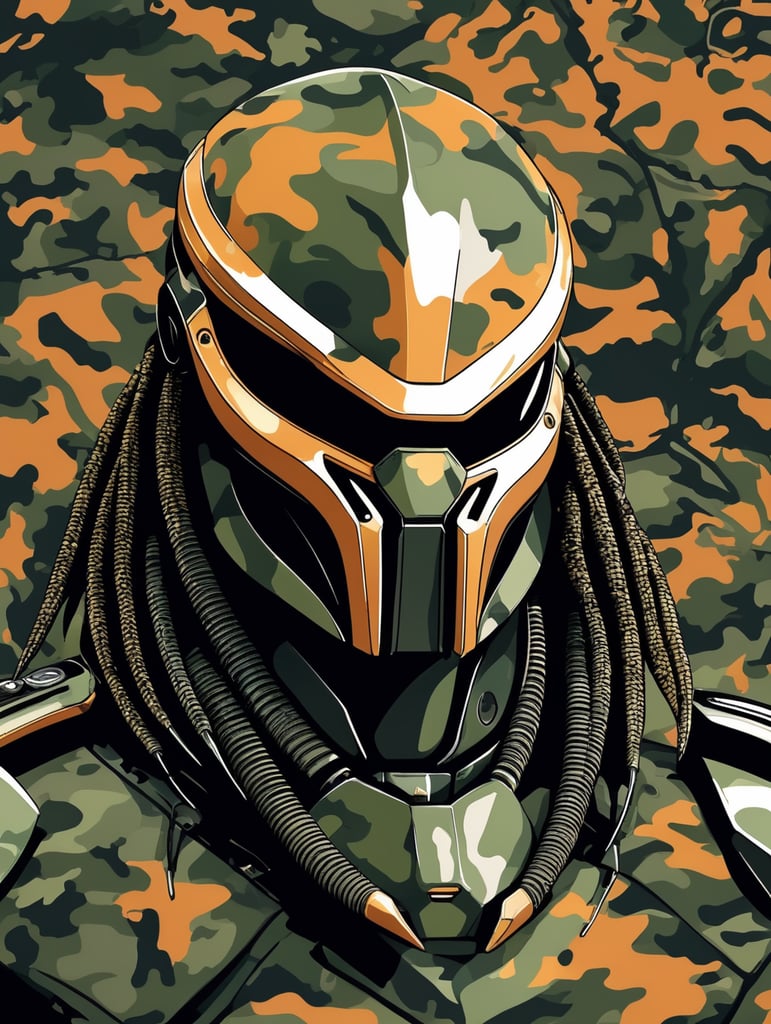 predator camouflage pattern, vector art, modern
