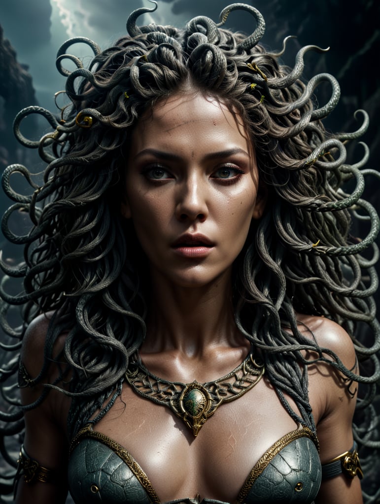 highly detailed full body of medusa