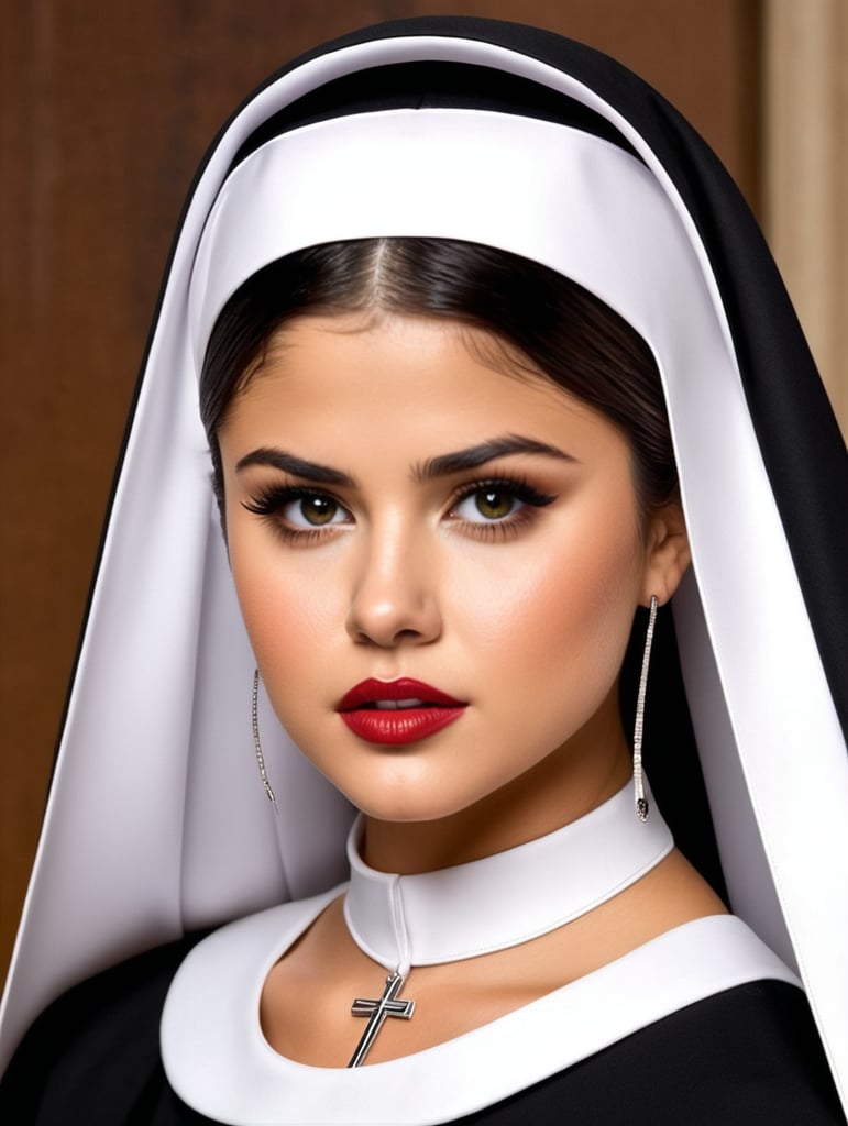 Selena Gomez as a promiscuous nun