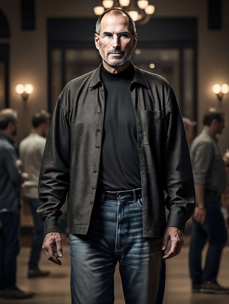 Steve Jobs full body and looking at camera