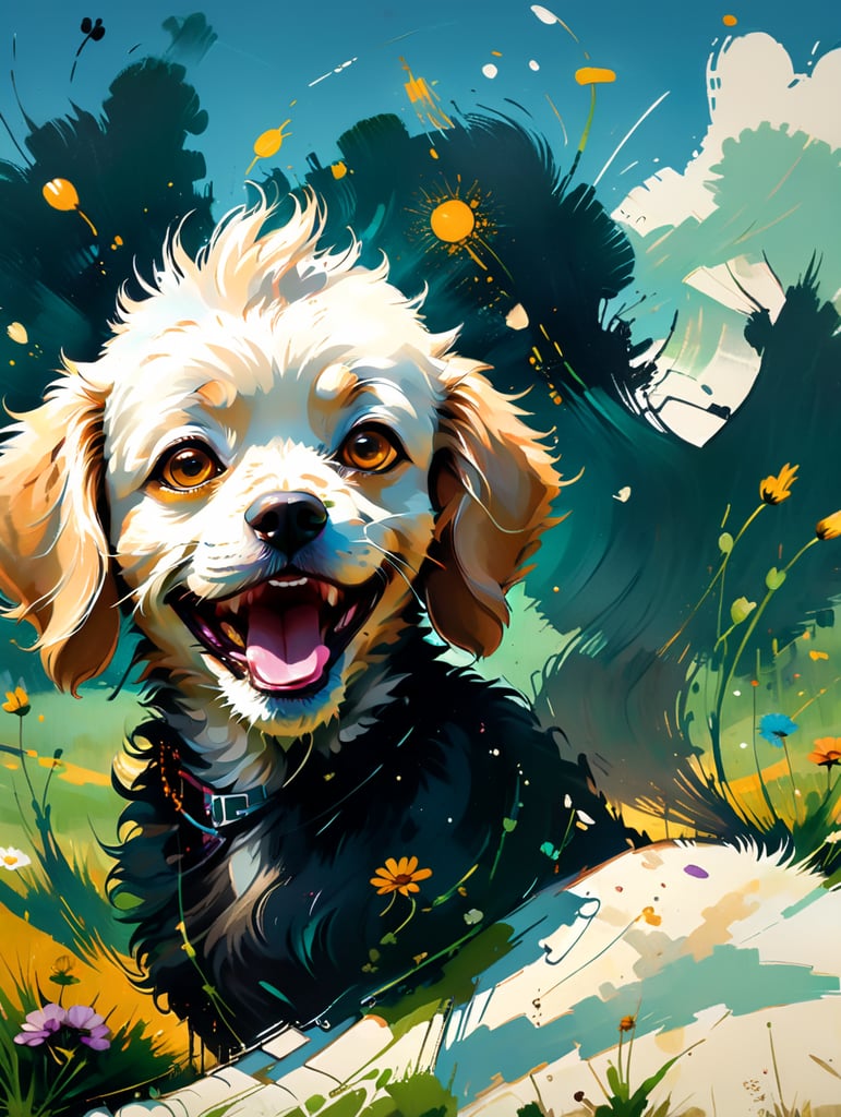 Cream toy poodle with longer legs