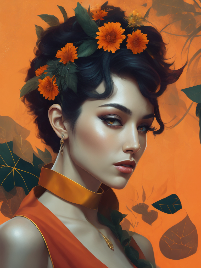 An illustration collage of a woman with a head of vibrant, blooming flowers, her face turned to the side, with a mix of vintage botanical illustrations and modern geometric vector shapes in the background.