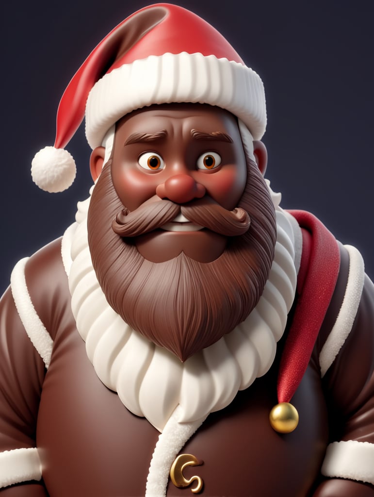 A chocolate Santa figure, made from milk chocolate