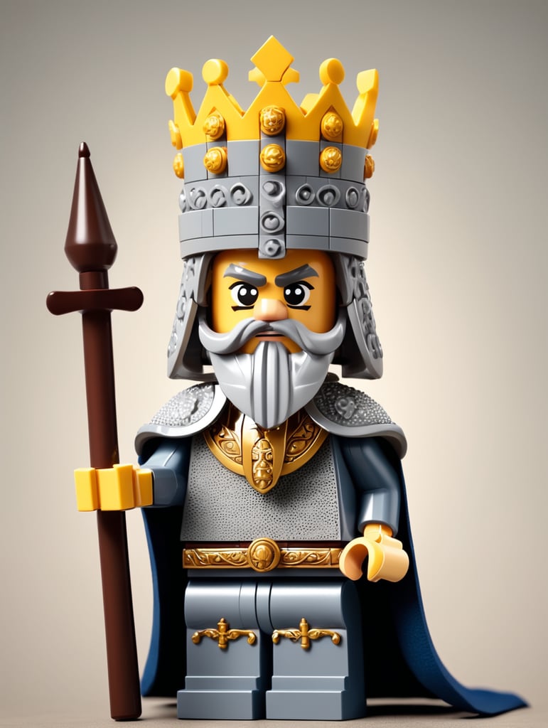 medieval king as a lego character