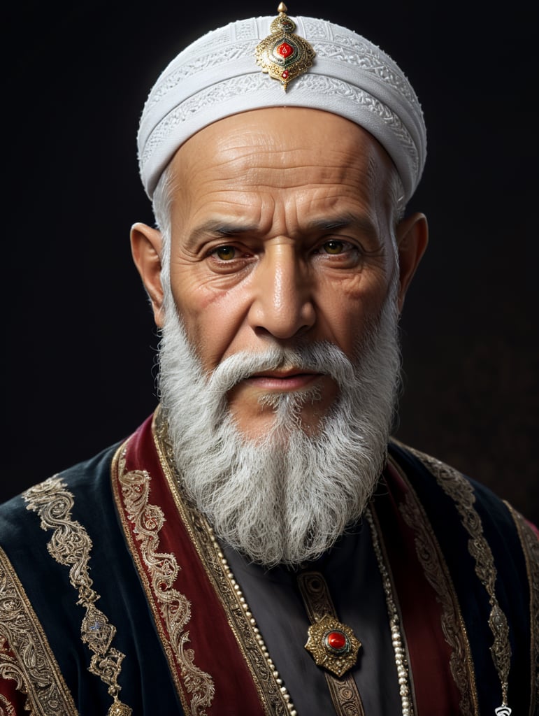Old Man with white beard, Muslim