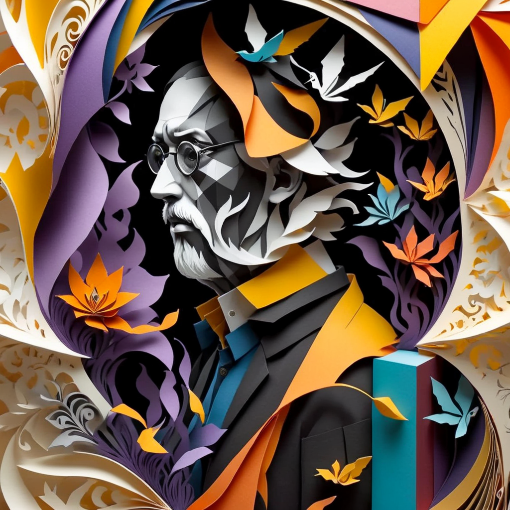 Monochromatic optical illusion, Escher x nendo. (( 'repeated patterns that work into infinity4.0))