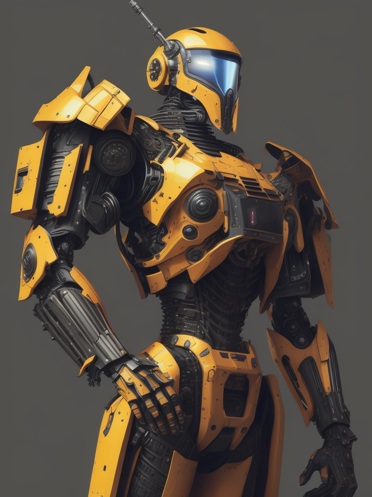 This vibrant artwork by George Wilson is an imaginative illustration of a robot in pulp-style armor.