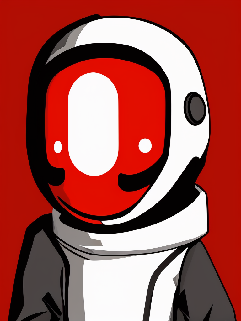 among us character on red background