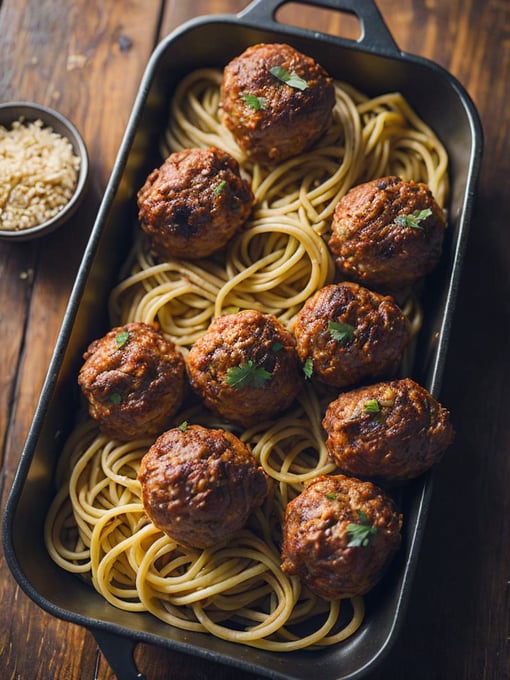 meatballs stuffed with pasta