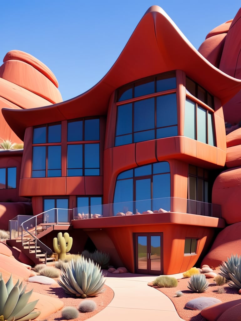 modern organic contemporary red rock desert house