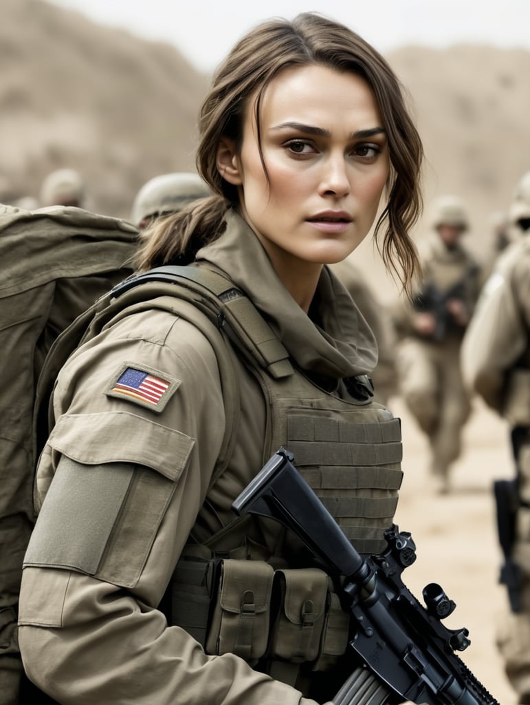 Keira Knightley as a Special Operations soldier