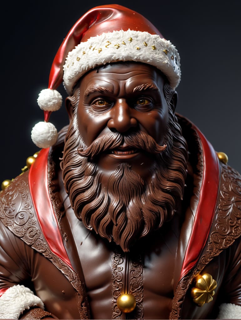 A chocolate Santa figure, made from milk chocolate