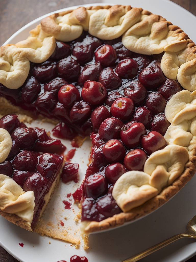 Cherry pie, top view