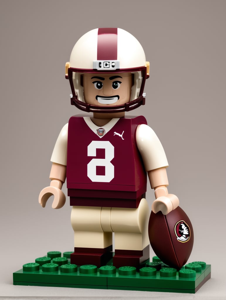 Lego JFK wearing an FSU football jersey