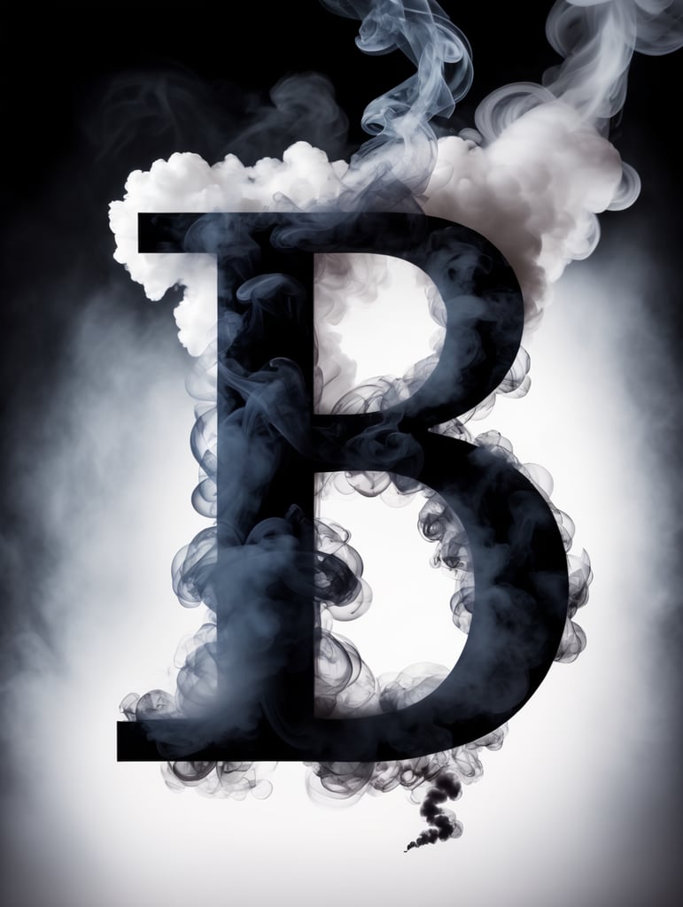 a letter a made from smoke, smokey letter, B letter