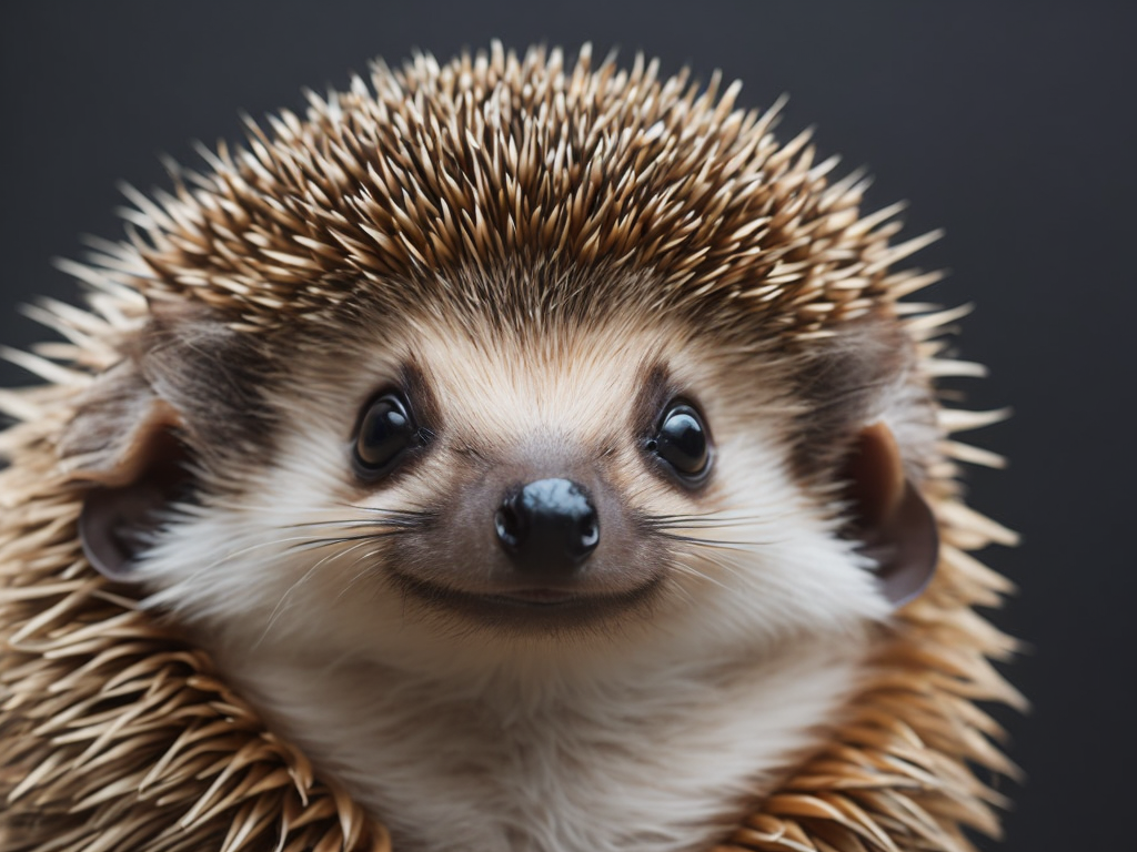 Hedgehog in a group, vibrant bright fashionable outfits isolated on solid background advertisement, copy text space